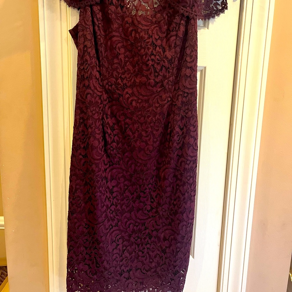 White house black market lace maroon dress